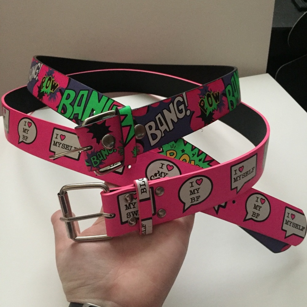Two ardene colourful belts 2010s style